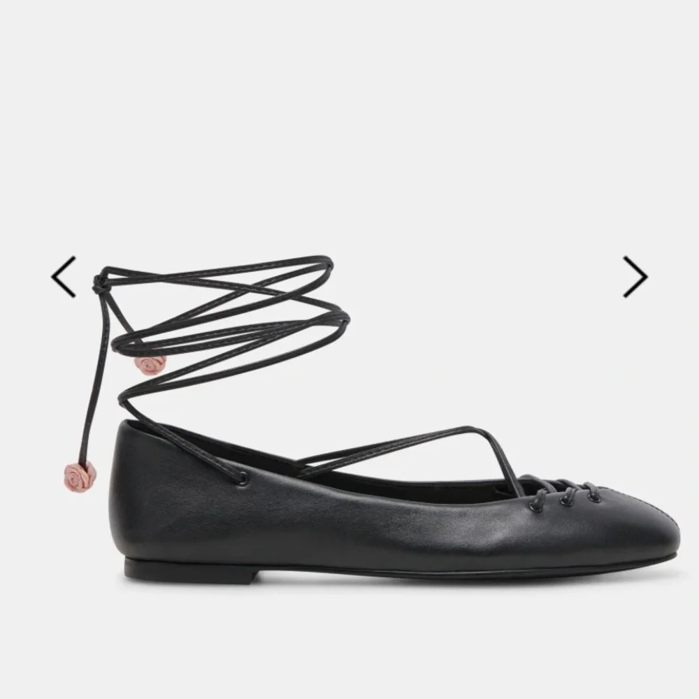 Rose Black Women's for love & lemons x dolce vita Ballet Flats boho fall 7 nwt